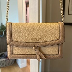 Kate Spade Beige Crossbody Bag with Bow Accent